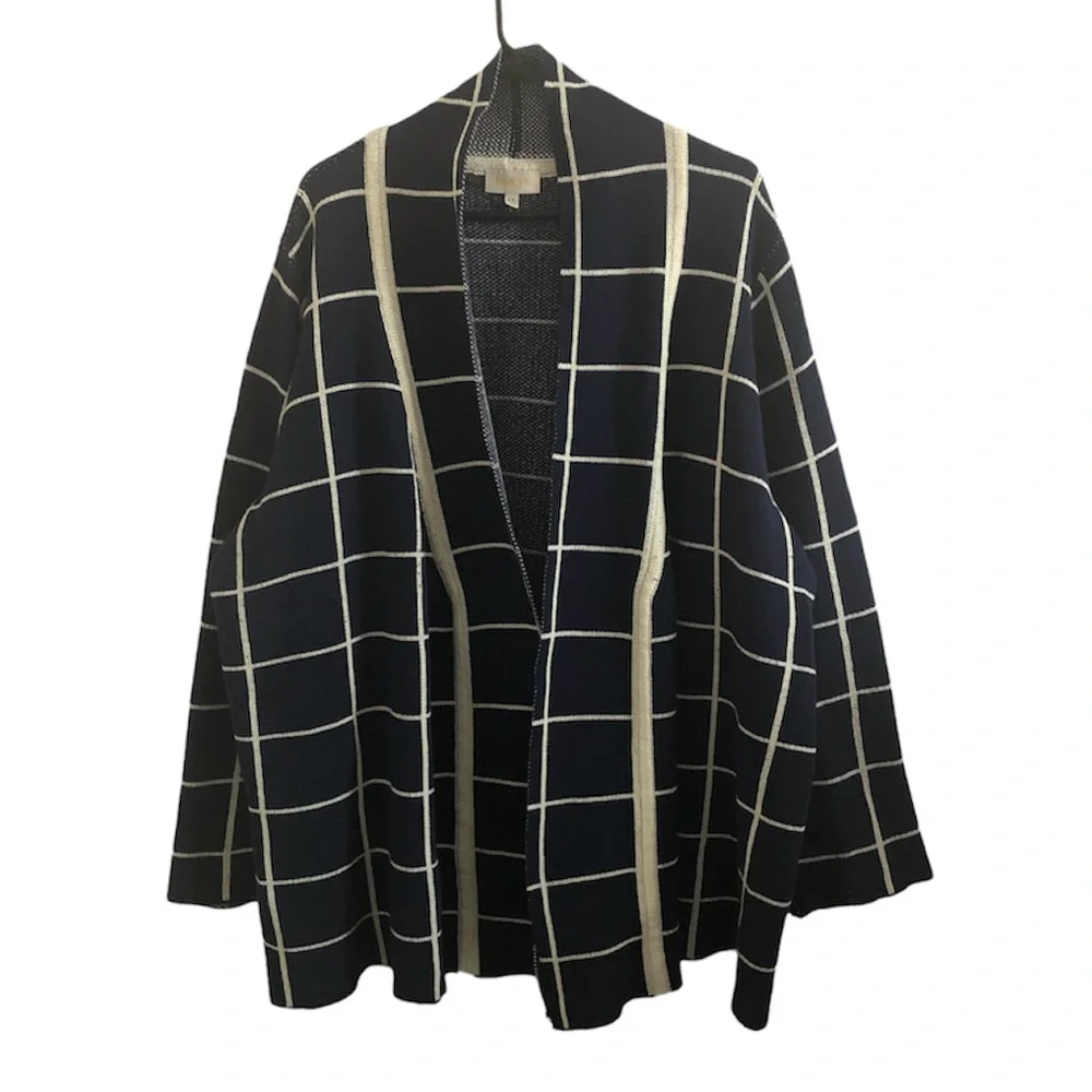 ModCloth Grid Patterned Sweater Cardigan - Picture 2 of 5